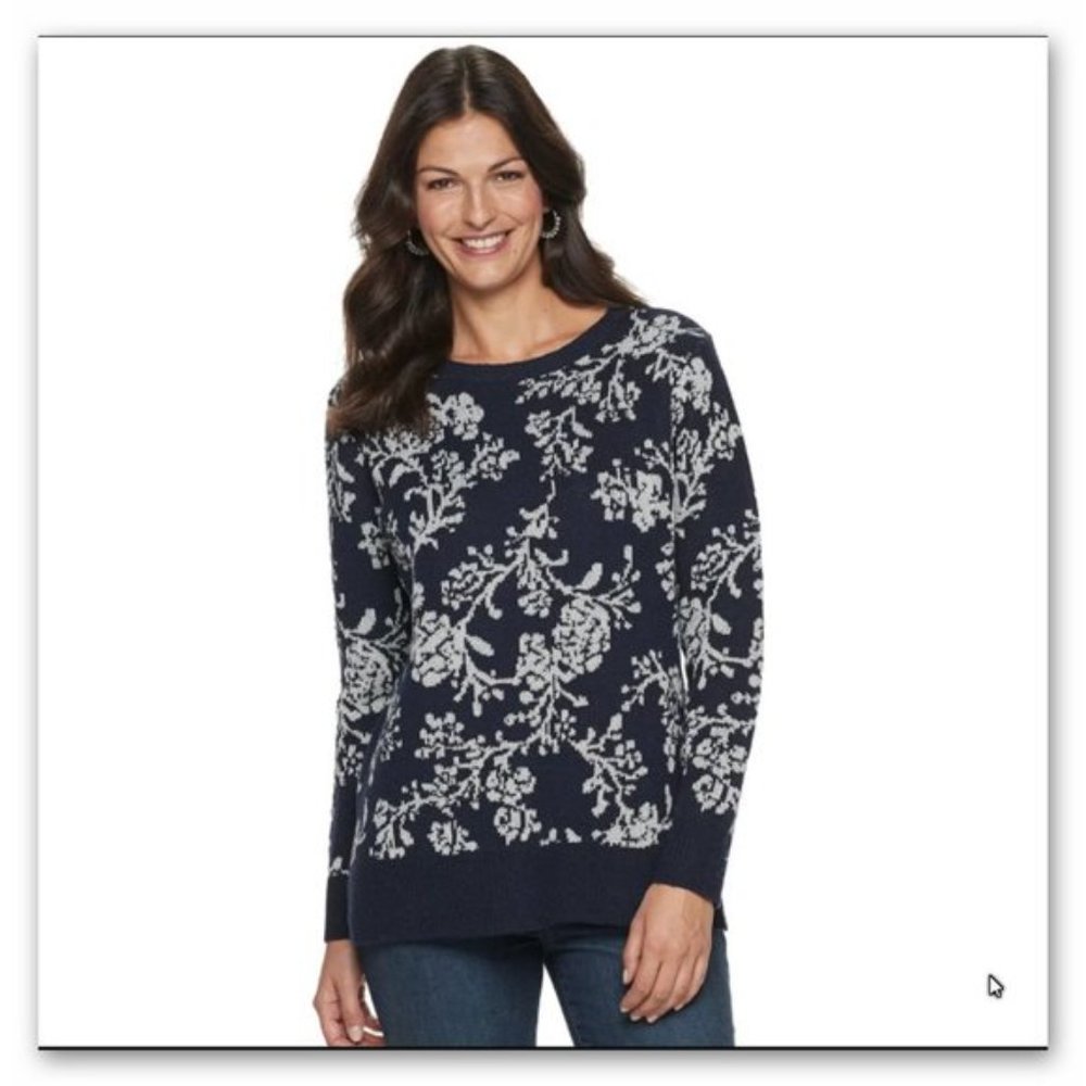 NWT Croft & Barrow cozy Lurex sweater black Plus 1X